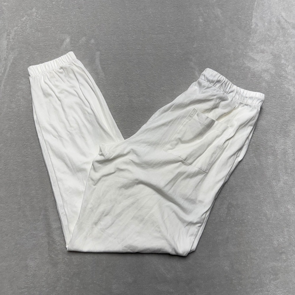 Victorias Secret Womens White Pajama Jogger Pants XS Drawstring Lounge Sleepwear